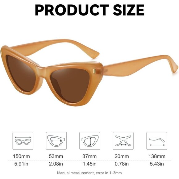 🆕Women Brown Trendy Retro Cat Eye Classic Stylish Shades Designer Sunglasses - Picture 3 of 6